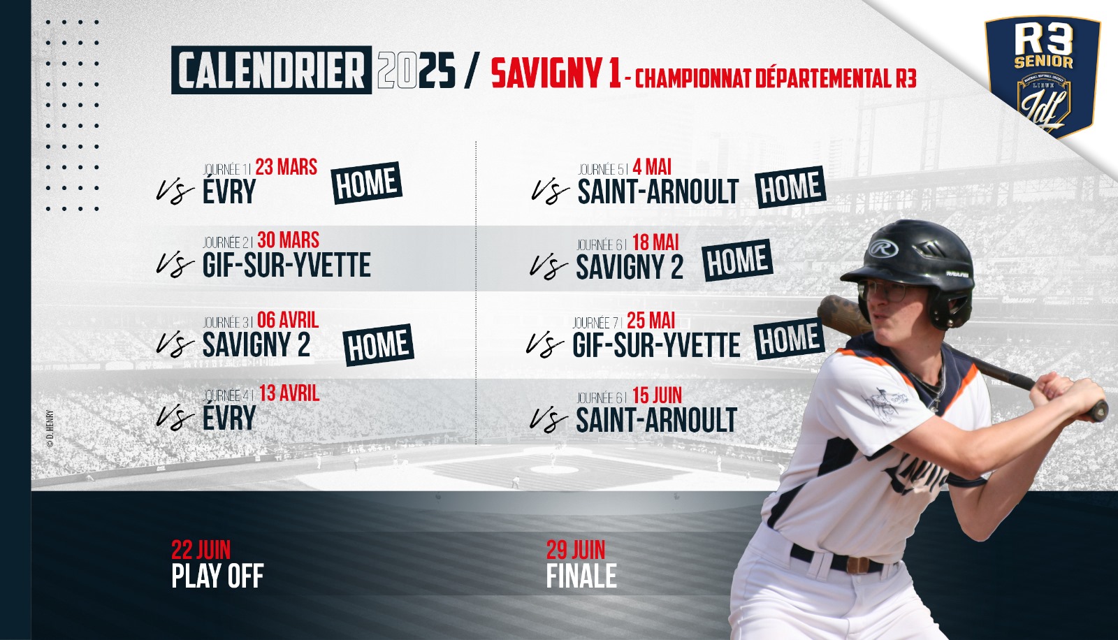 Le calendrier de la saison